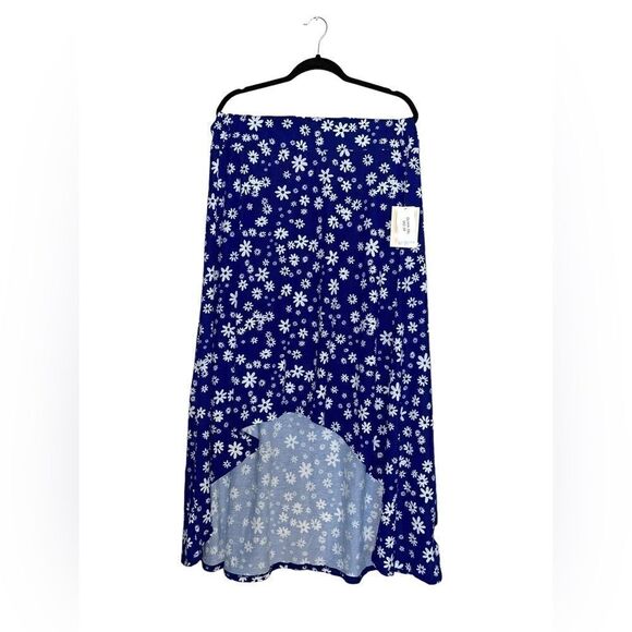 LuLaRoe 3XL Olivia High-Low Skirt • Blue Background • Daisies • Maxi • BNWT - Picture 5 of 15